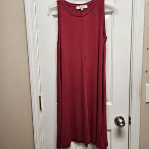 Loft Womens Tank Shift Sleeveless Dress Fuschia Medium Lightweight